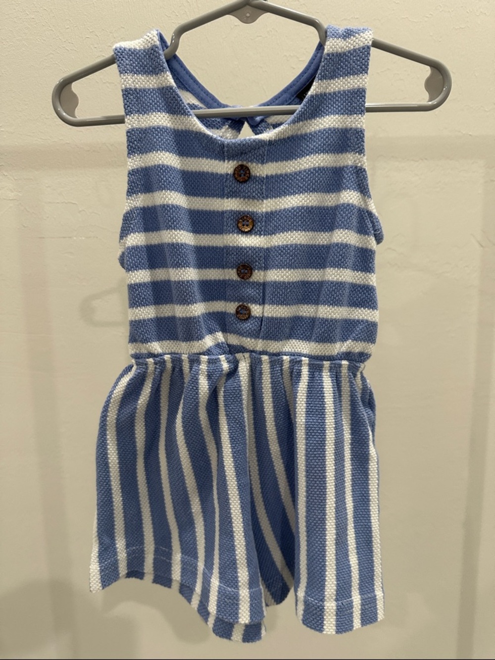 Vince Camuto Blue and White Striped Knit One-Piece